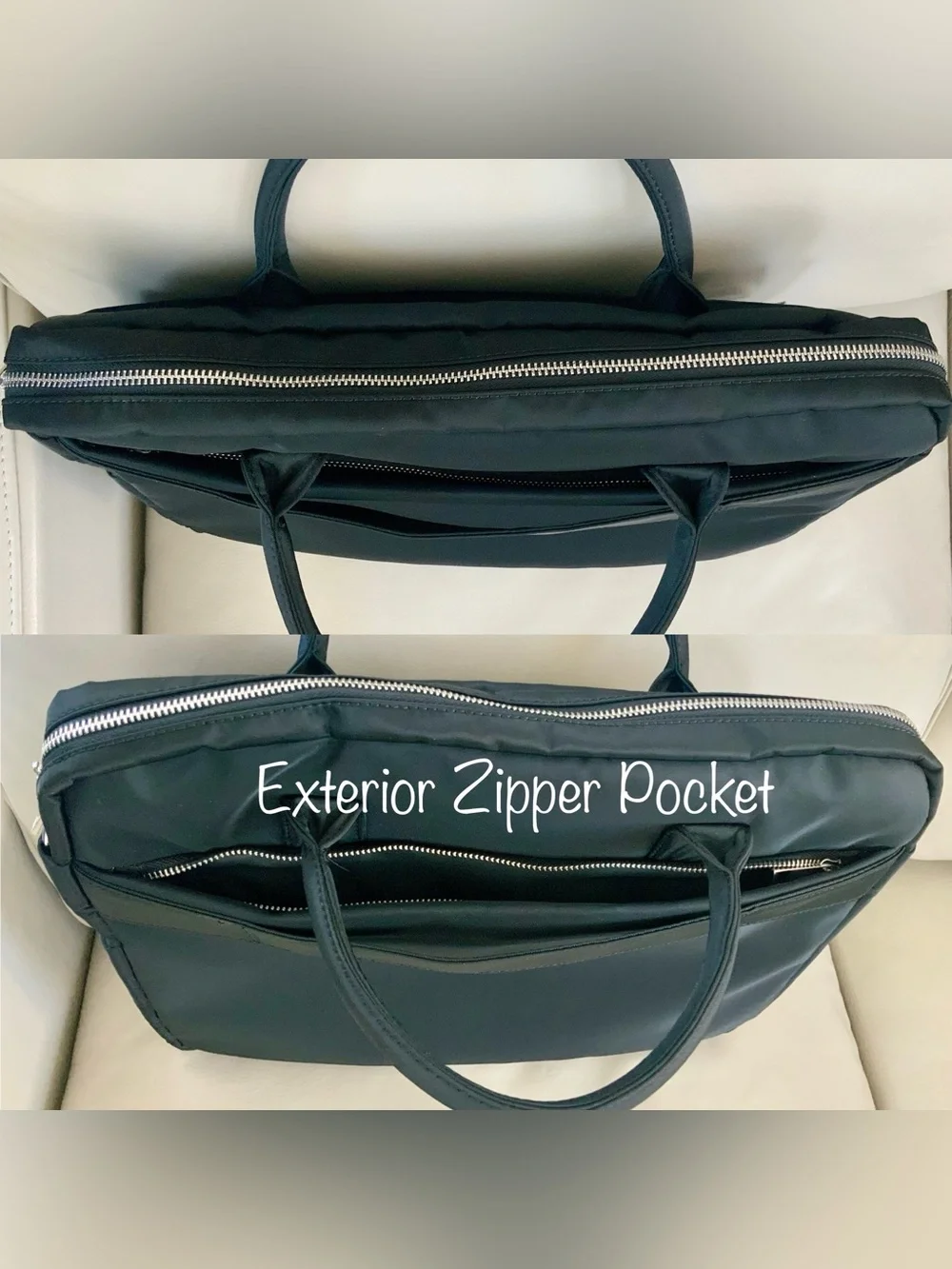 ~New~ Unisex Nylon Laptop/iPad Sleeve Multi Layer Crossbody Bag Black